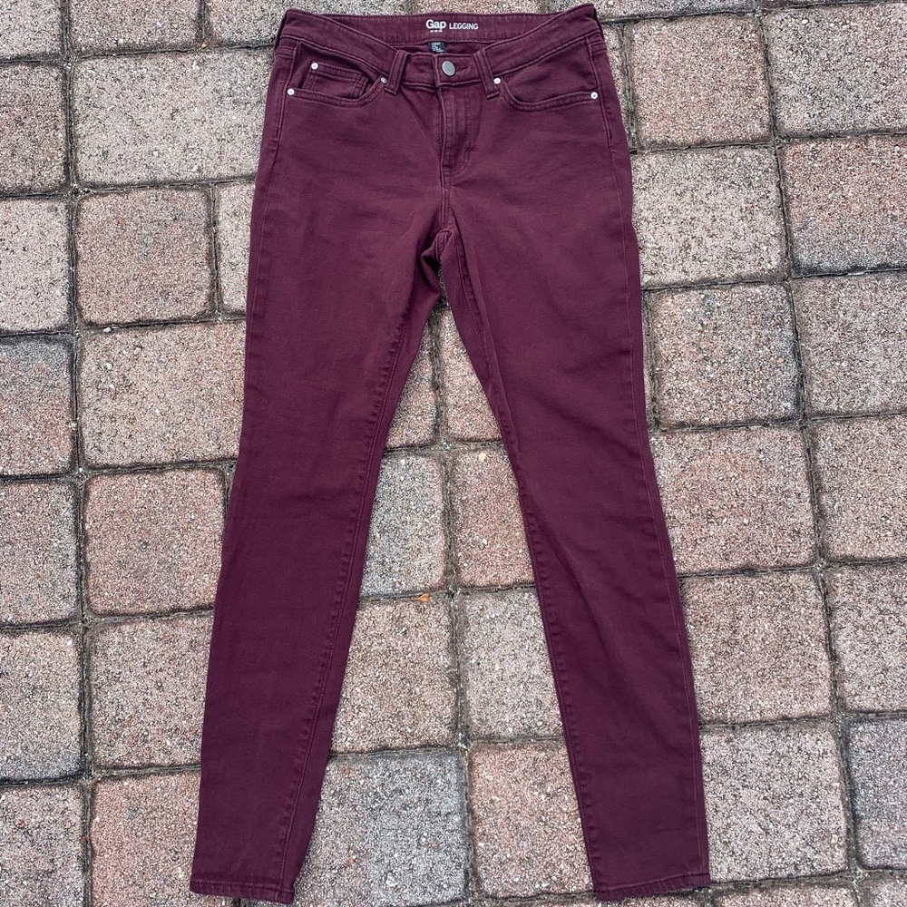 GAP Burgundy Boho Skinny Jeans